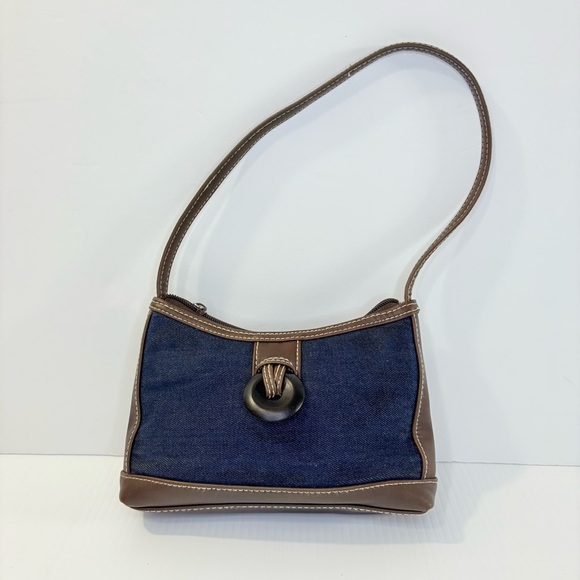 Charter Club Handbags - Vintage Charter Club Denim and Brown Mini Shoulder Bag Micro Purse Y2K